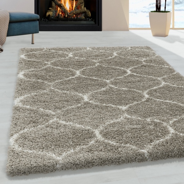 Salsa Shaggy Contemporary Beige Rug